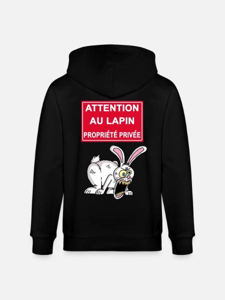 Attention au lapin blanc - Veste à capuche bio CULTIVATOR Stanley/Stella Unisexe - noir