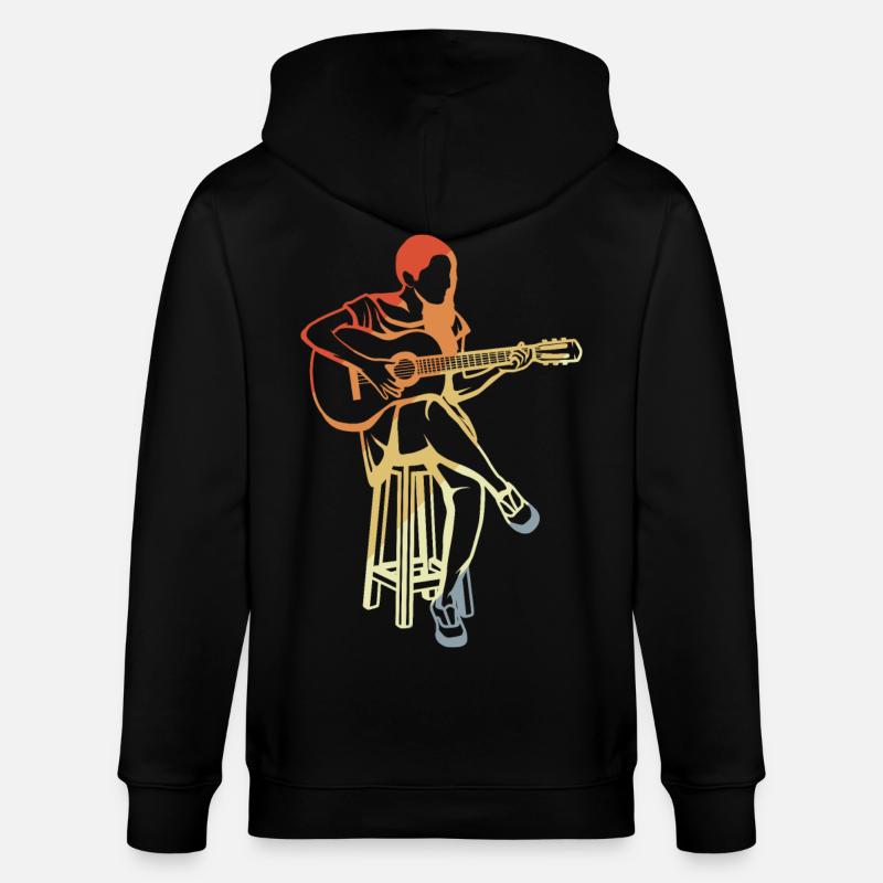 Guitariste - Veste à capuche bio CULTIVATOR Stanley/Stella Unisexe - noir