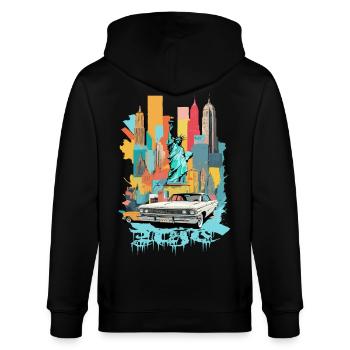 Ville de New York - Veste à capuche bio CULTIVATOR Stanley/Stella Unisexe - noir - Dos - Anna (173cm)
