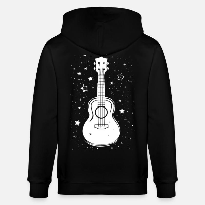 Illustration de ukulélé - Veste à capuche bio CULTIVATOR Stanley/Stella Unisexe - noir