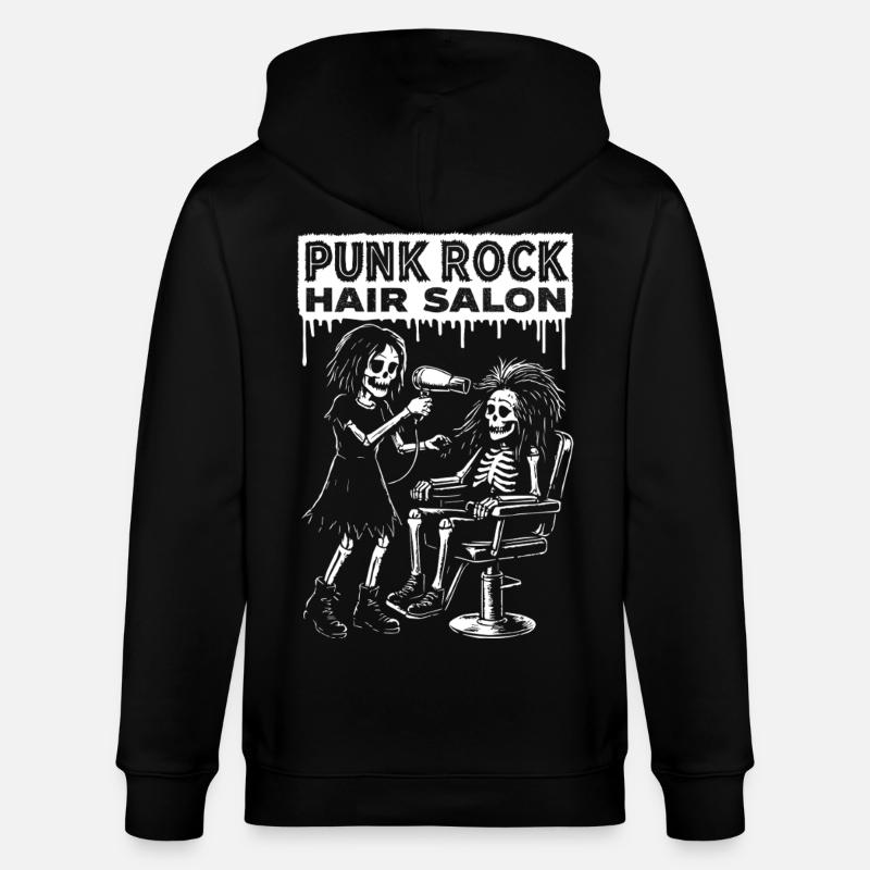 Punk Rock Skelette Haarstyling - Stanley/Stella Unisex Bio-Kapuzenjacke CULTIVATOR  - Schwarz
