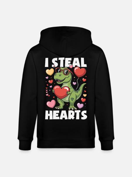 Retro Heart Valentine's Day Design Love - Stanley/Stella CULTIVATOR Unisex Organic Hooded Jacket - black