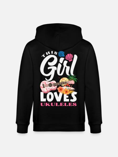 Funny Ukulele Designs and Sayings - Stanley/Stella CULTIVATOR Unisex Organic Hooded Jacket - black