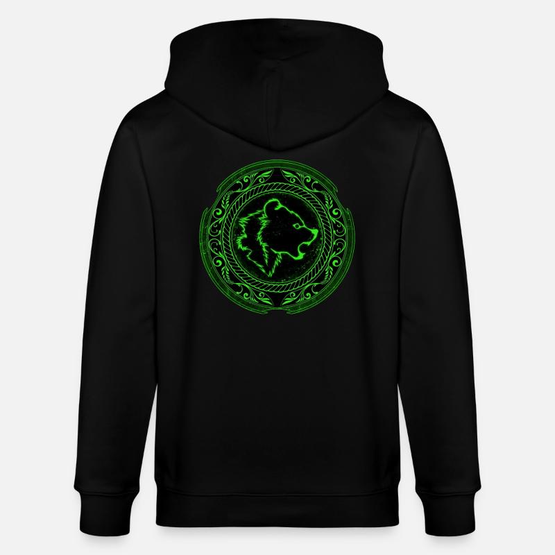 Walhalla Wikinger Bär Bärensymbol - Stanley/Stella Unisex Bio-Kapuzenjacke CULTIVATOR  - Schwarz