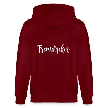 Fremdgehen Betrügen Seitensprung Geschenkidee - Stanley/Stella Unisex Bio-Kapuzenjacke CULTIVATOR  - Burgunderrot - Hinten - Anna (173cm)