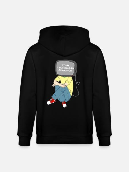 Revolution brainwashing television resistance - Stanley/Stella CULTIVATOR Unisex Organic Hooded Jacket - black