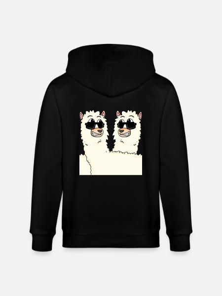 Funny alpacas - Stanley/Stella CULTIVATOR Unisex Organic Hooded Jacket - black