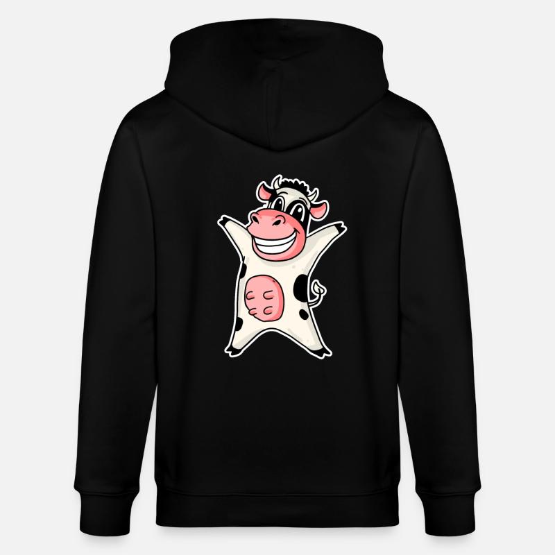 Cow - Stanley/Stella CULTIVATOR  Unisex Organic Hooded Jacket - black