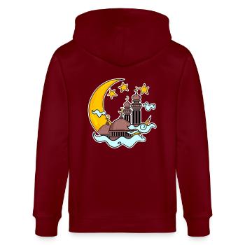 Ramadan - Stanley/Stella CULTIVATOR  Unisex Organic Hooded Jacket - burgundy - Back - Anna (173cm)