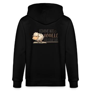 Schaf Schafe, Bauern Hirten Bauern Geschenk - Stanley/Stella Unisex Bio-Kapuzenjacke CULTIVATOR  - Schwarz - Hinten - Anna (173cm)