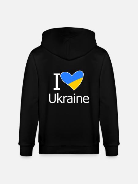 Ukraine - Stanley/Stella CULTIVATOR  Unisex Organic Hooded Jacket - black