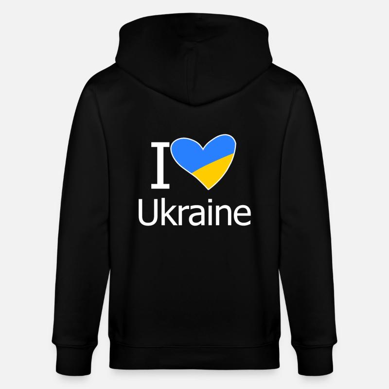 Ukraine - Veste à capuche bio CULTIVATOR Stanley/Stella Unisexe - noir