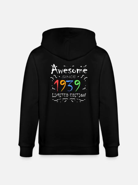 1939 - Born 1939 - Stanley/Stella CULTIVATOR Unisex Organic Hooded Jacket - black