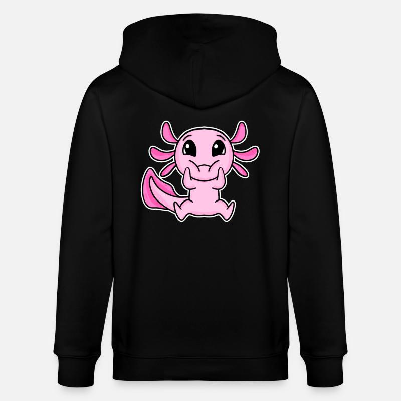 Motif Axolotl mignon - Veste à capuche bio CULTIVATOR Stanley/Stella Unisexe - noir