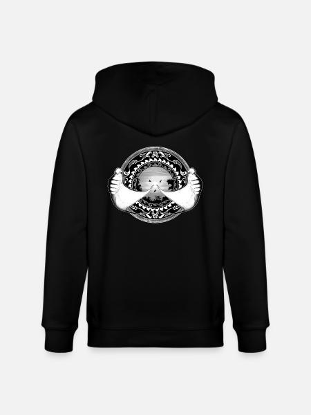 Manta Rays Hawaiian - Stanley/Stella CULTIVATOR  Unisex Organic Hooded Jacket - black