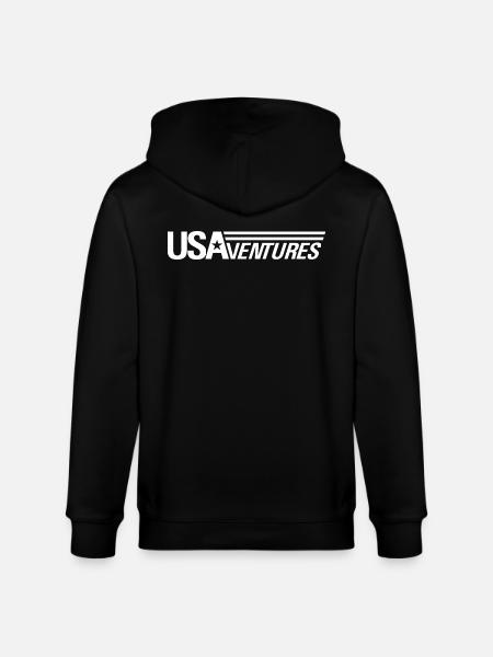 usaventures logo blanc - Veste à capuche bio CULTIVATOR Stanley/Stella Unisexe - noir