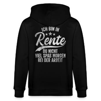Ich bin in Rente du NICHT Renter Arbeit Opa - Stanley/Stella Unisex Bio-Kapuzenjacke CULTIVATOR  - Schwarz - Hinten - Anna (173cm)