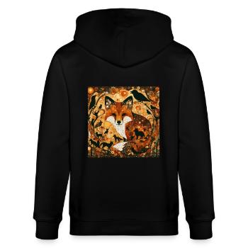 Renards peignant l'animal de la forêt de Klimt - Veste à capuche bio CULTIVATOR Stanley/Stella Unisexe - noir - Dos - Anna (173cm)