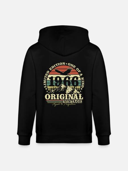 Original 1966 vintage retro bursdag - Stanley/Stella CULTIVATOR økologisk unisex hettejakke - svart