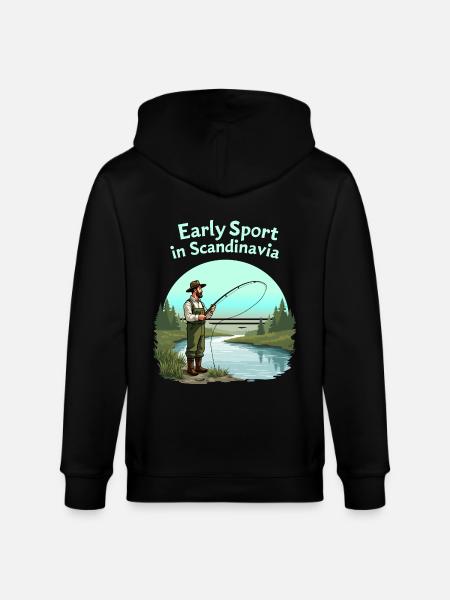 Fishing in Scandinavia - Stanley/Stella CULTIVATOR Unisex Organic Hooded Jacket - black