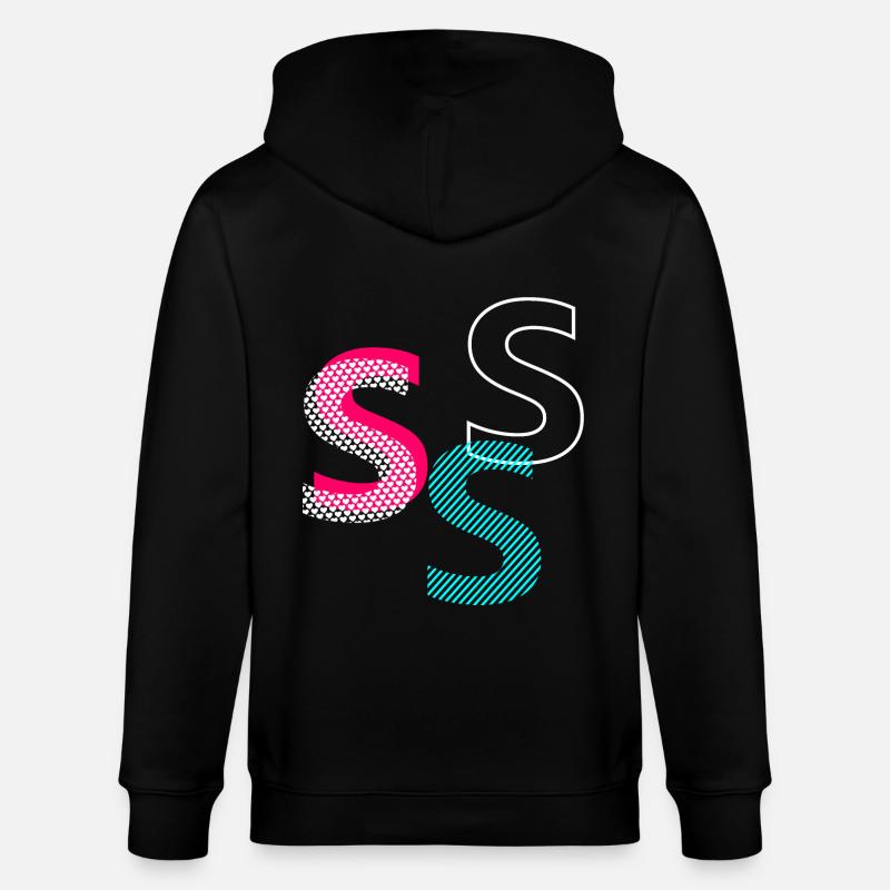 S Initial - Stanley/Stella Unisex Bio-Kapuzenjacke CULTIVATOR  - Schwarz