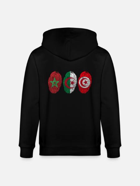 LOGO Magreb unido المغرب - Chaqueta con capucha ecológica unisex CULTIVATOR de Stanley/Stella - negro