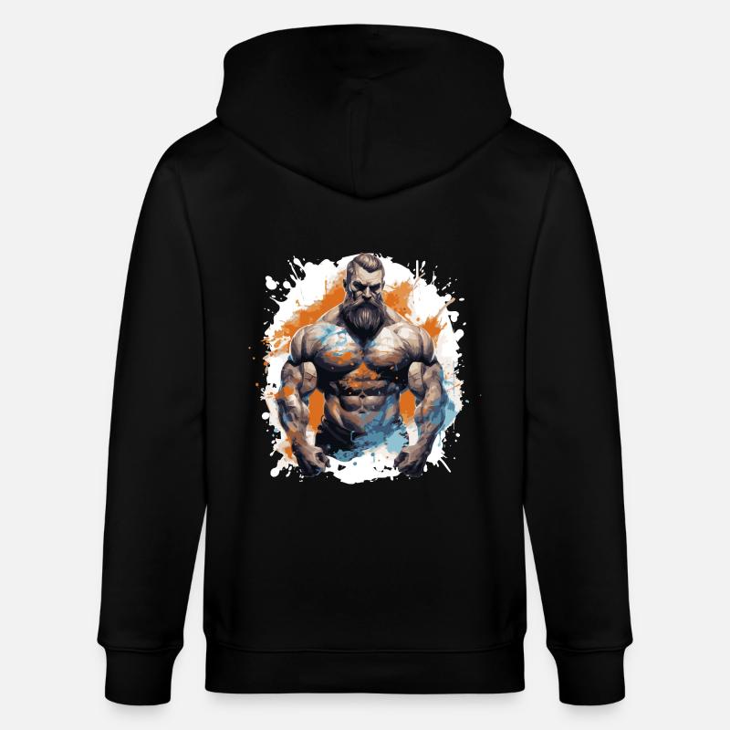 Fitness Muscles Fighter - Stanley/Stella CULTIVATOR  Unisex Organic Hooded Jacket - black