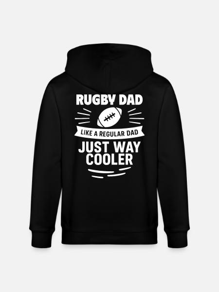 Rugby dad – cooler than average - Stanley/Stella CULTIVATOR Unisex Organic Hooded Jacket - black