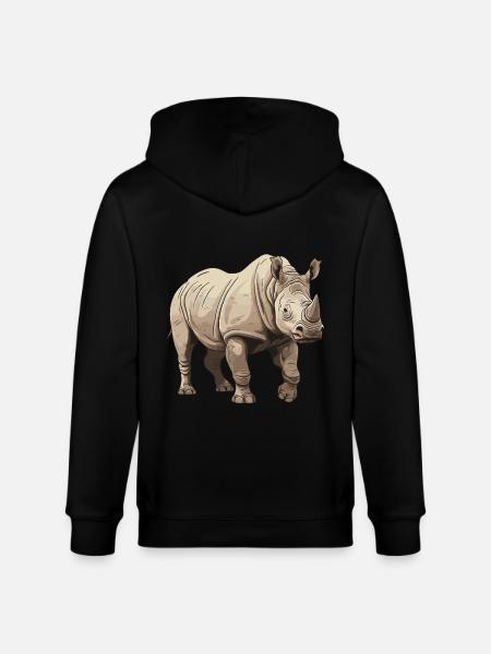 Nashorn Tier - Stanley/Stella Unisex Bio-Kapuzenjacke CULTIVATOR  - Schwarz