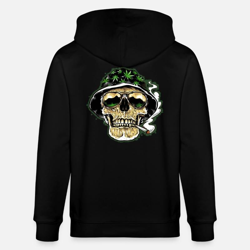 Kiff Skull - Veste à capuche bio CULTIVATOR Stanley/Stella Unisexe - noir