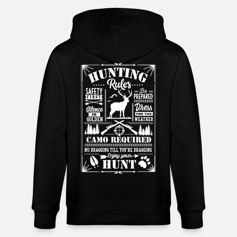 Hunting rules white - Stanley/Stella Unisex Bio-Kapuzenjacke CULTIVATOR  - Schwarz