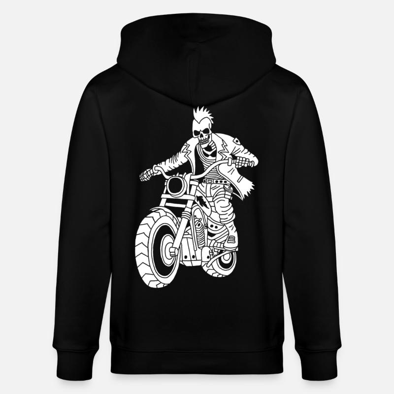 The White Biker from Hell - Stanley/Stella CULTIVATOR  Unisex Organic Hooded Jacket - black