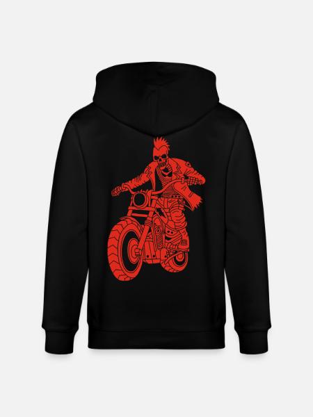 The Red Biker from Hell - Stanley/Stella CULTIVATOR  Unisex Organic Hooded Jacket - black