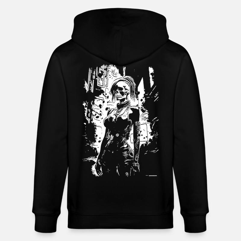 Skull Face Urbanheld - Stanley/Stella Unisex Bio-Kapuzenjacke CULTIVATOR - Schwarz