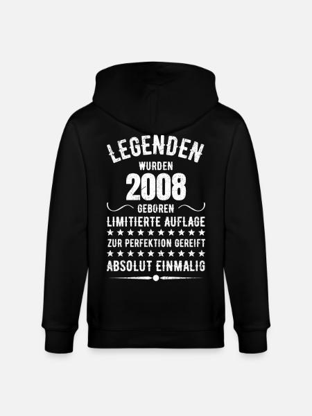 Limited Edition 2007 18th Birthday Gift - Stanley/Stella CULTIVATOR Unisex Organic Hooded Jacket - black