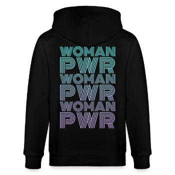 Woman Power Frauenrechte - Stanley/Stella Unisex Bio-Kapuzenjacke CULTIVATOR  - Schwarz - Hinten - Anna (173cm)