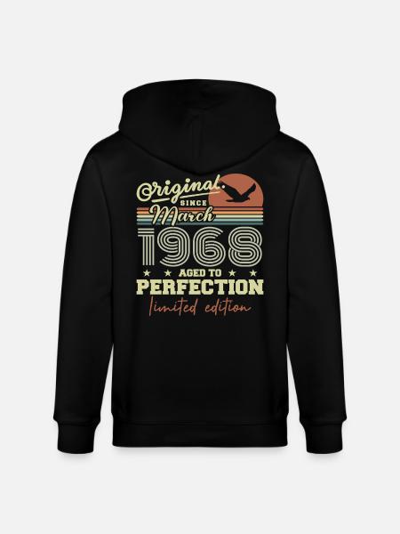 Birthday March 1968 - Stanley/Stella CULTIVATOR  Unisex Organic Hooded Jacket - black