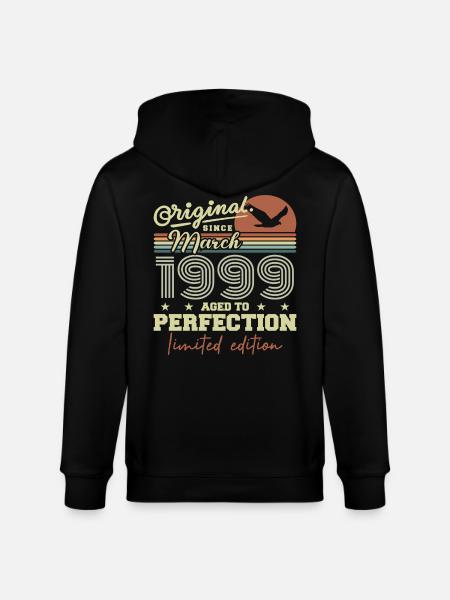 Birthday March 1999 - Stanley/Stella CULTIVATOR  Unisex Organic Hooded Jacket - black