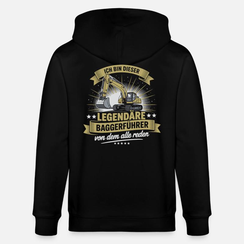Baggerfuehrer Baggerfahrer - Stanley/Stella Unisex Bio-Kapuzenjacke CULTIVATOR  - Schwarz