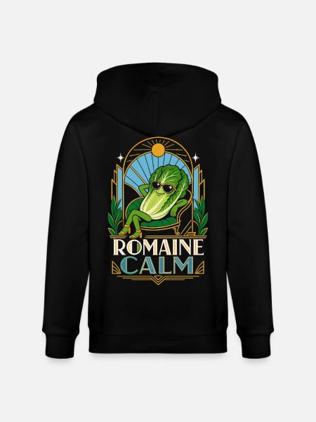 Romaine Calm Salad Pun - Stanley/Stella CULTIVATOR Unisex Organic Hooded Jacket - black
