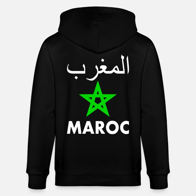 Marokko - Stanley/Stella Unisex Bio-Kapuzenjacke CULTIVATOR - Schwarz