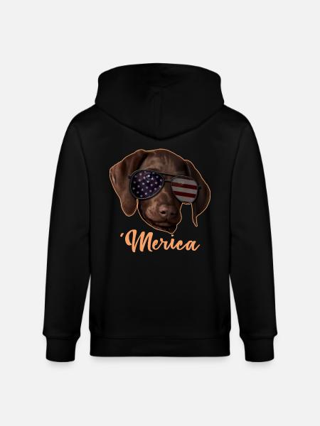 Merica Zeiger 4. Juli Geschenk - Stanley/Stella Unisex Bio-Kapuzenjacke CULTIVATOR - Schwarz