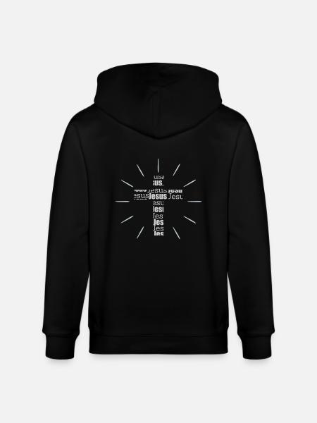 Jesus - Kristus - Stanley/Stella CULTIVATOR unisex vetoketjullinen luomuhuppari - musta