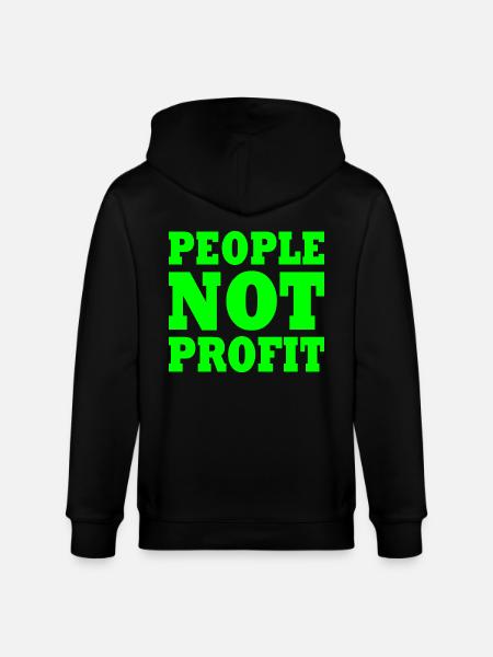 People not profit - Stanley/Stella CULTIVATOR Unisex Organic Hooded Jacket - black