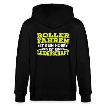 Rollerfahren - Rollerfahren ist kein Hobby - Stanley/Stella Unisex Bio-Kapuzenjacke CULTIVATOR  - Schwarz - Hinten - Anna (173cm)
