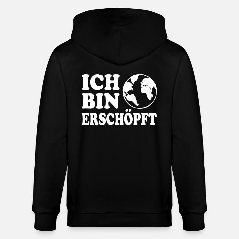 ich bin erschöpft - Stanley/Stella Unisex Bio-Kapuzenjacke CULTIVATOR  - Schwarz