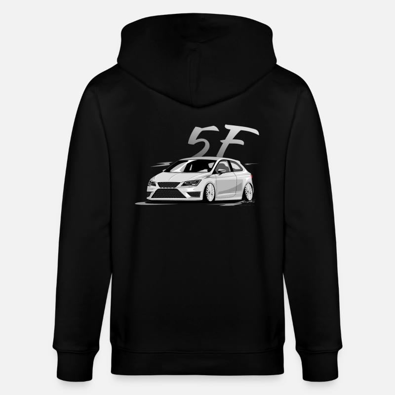 Leon 5f fr, Low, Deep, Stanced, Cupra - Stanley/Stella Unisex Bio-Kapuzenjacke CULTIVATOR  - Schwarz
