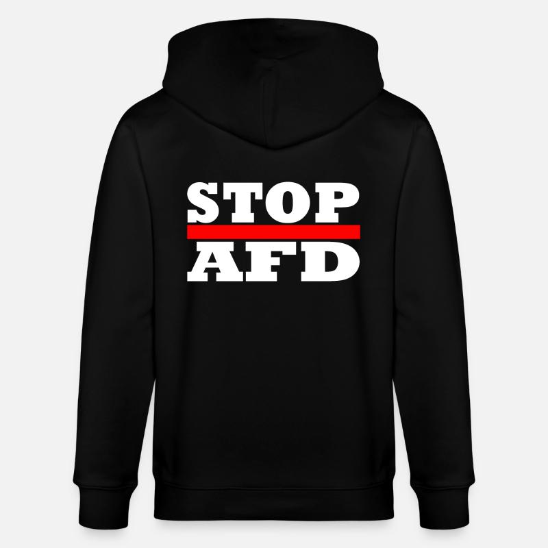 Stop Afd - Stanley/Stella Unisex Bio-Kapuzenjacke CULTIVATOR - Schwarz
