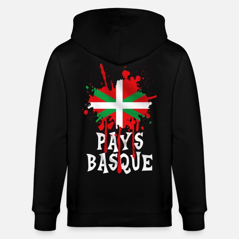 pays basque 10 - Veste à capuche bio CULTIVATOR Stanley/Stella Unisexe - noir
