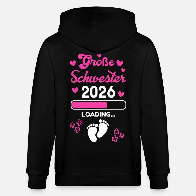 Große Schwester 2026 Loading - Stanley/Stella Unisex Bio-Kapuzenjacke CULTIVATOR  - Schwarz